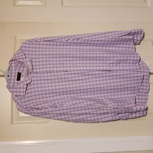 Thomas Dean casual button down long sleeve pink and blue